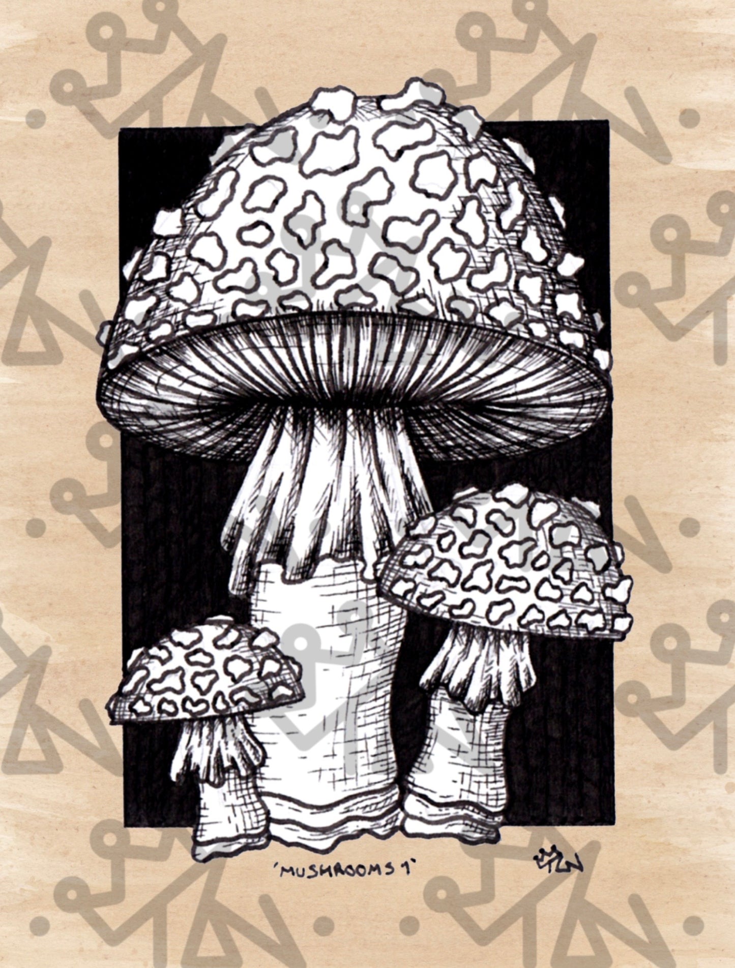 “Mushrooms 1” Framed Limited Edition Print
