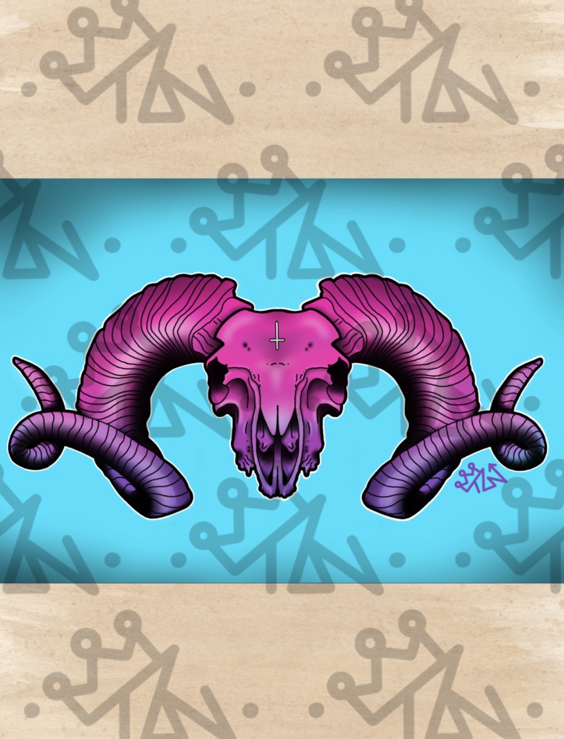 “Ram Skull” Framed Print